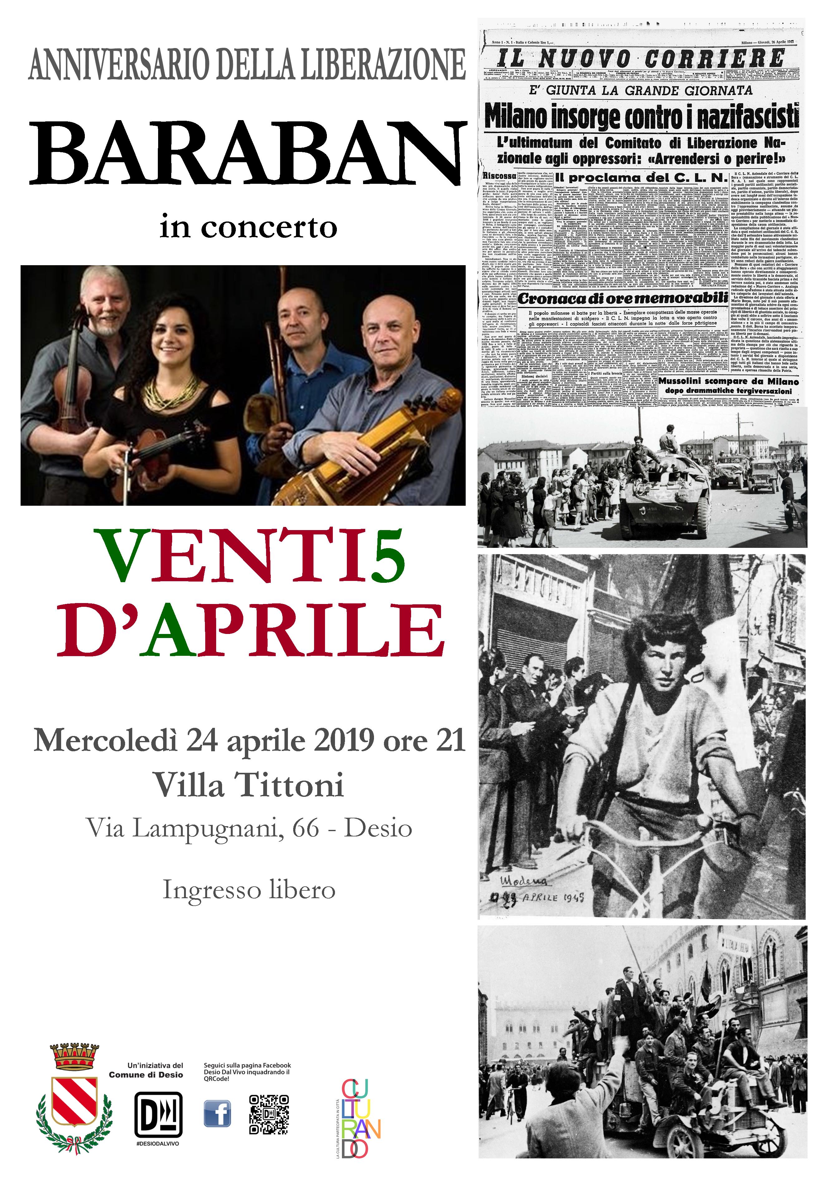 "Venti5 d'Aprile" - Baraban in concerto "Venti5 d'Aprile" - Baraban in concerto
