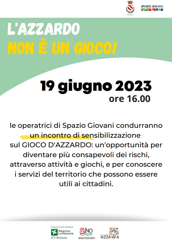 L’azzardo non è un gioco, alla Bocciofila si parla di prevenzione