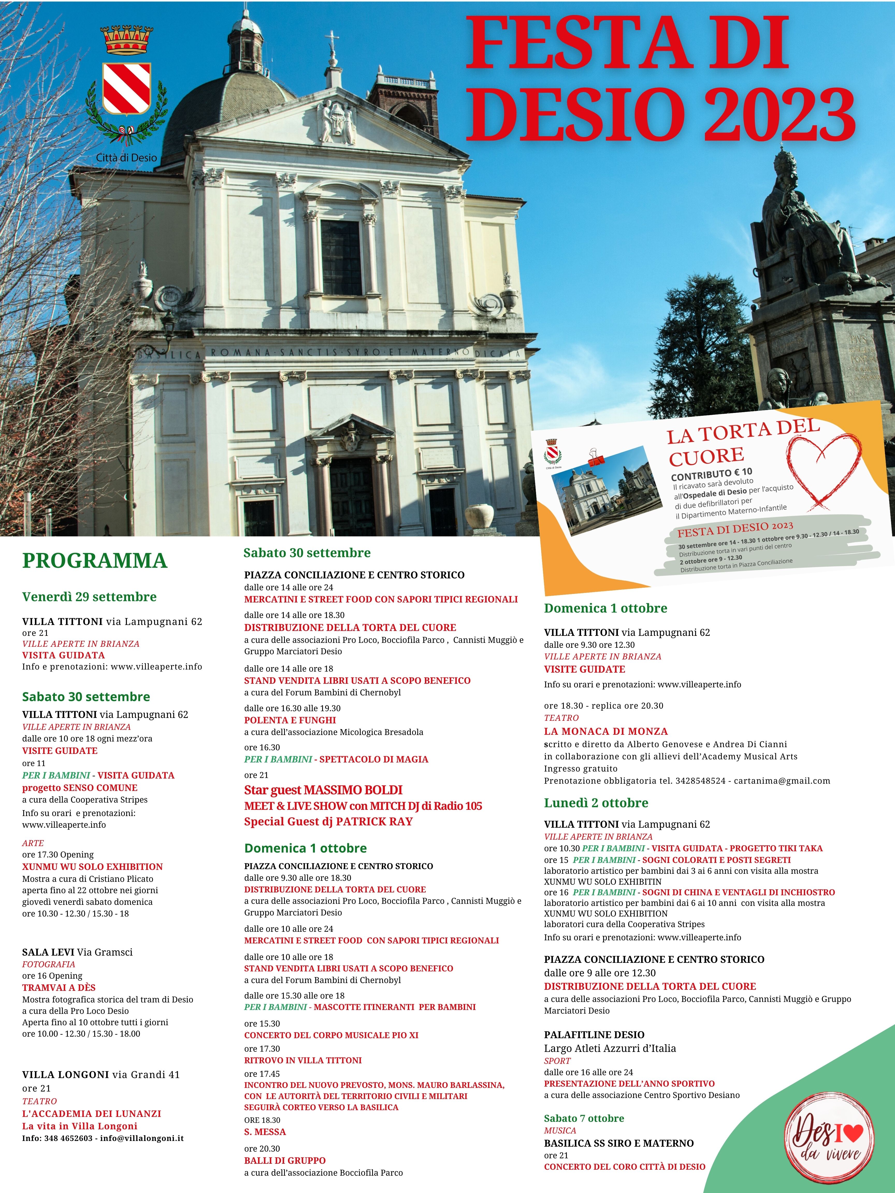 Tutto pronto per la Festa di Desio, il programma degli eventi