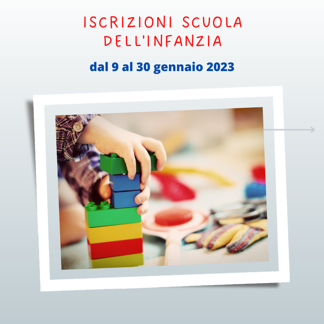 Scuole dell’infanzia: anno scolastico 2023/2024, iscrizioni dal 9 al 30 gennaio