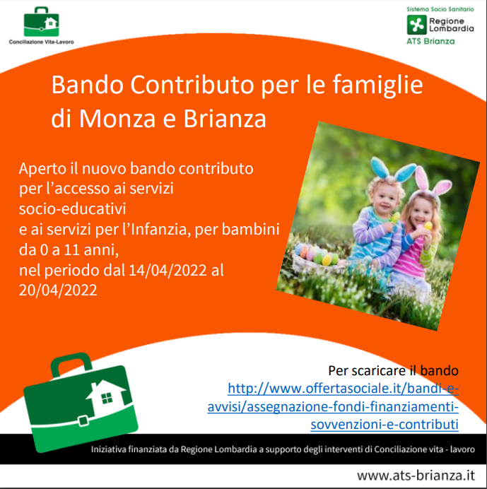 Locandina Bando contributi Famiglie