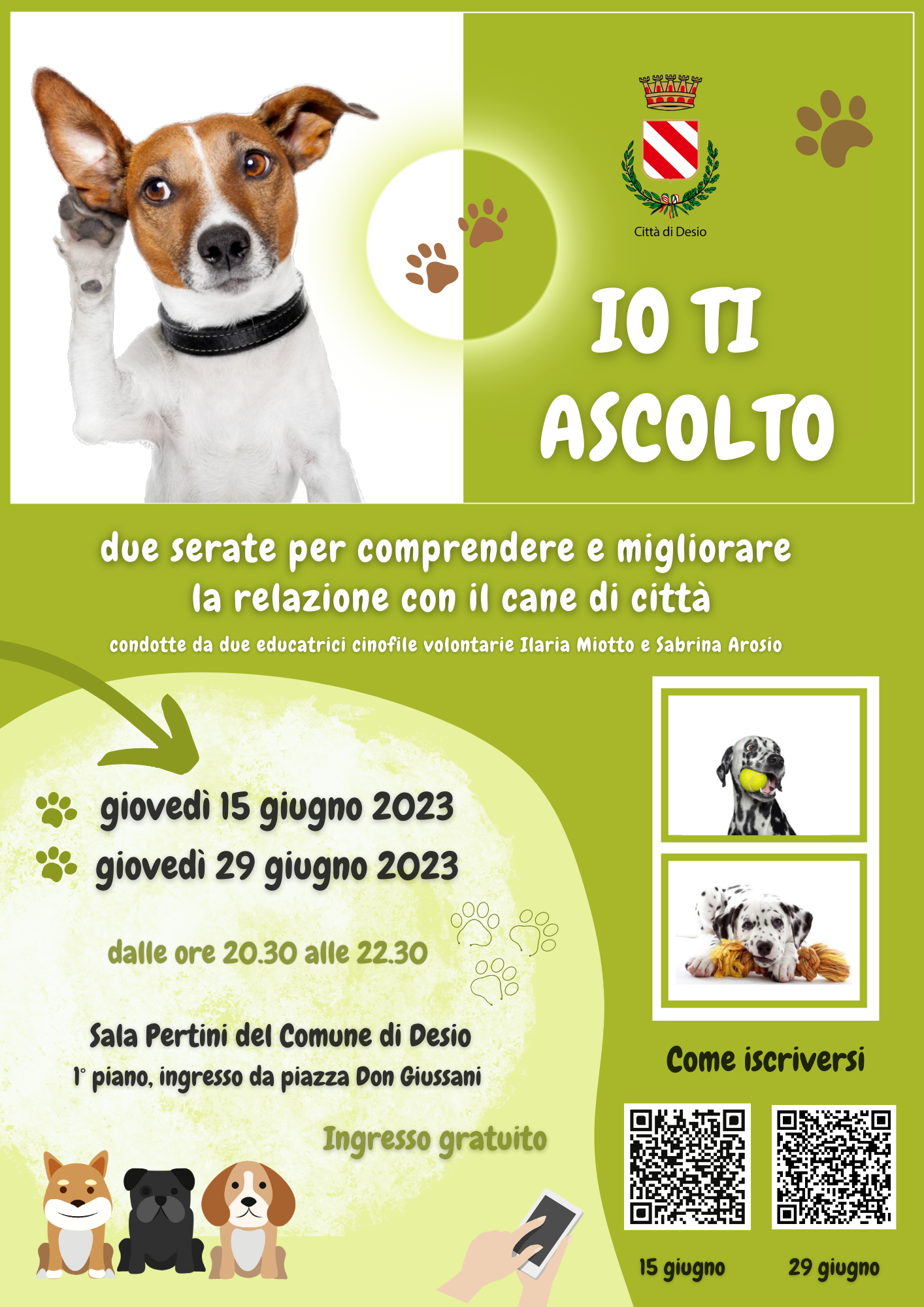 Io ti Ascolto, due incontri per comprendere e migliorare la relazione con il cane di città