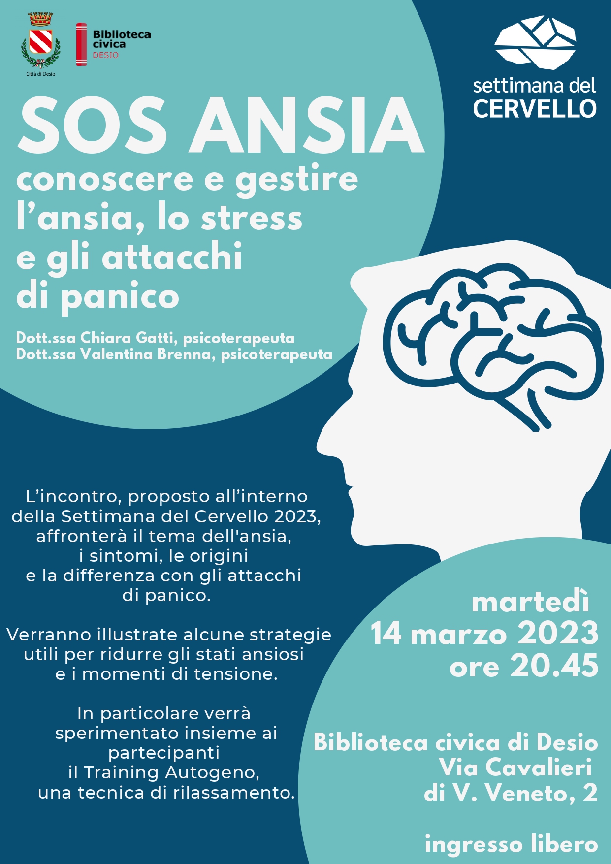 Settimana Mondiale del Cervello: SOS Ansia, un incontro  in Biblioteca per conoscere e gestire gli attacchi di panico