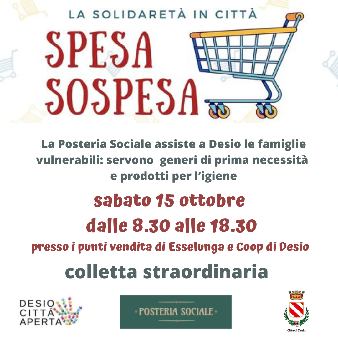 15 ottobre, una raccolta straordinaria per la Posteria Sociale