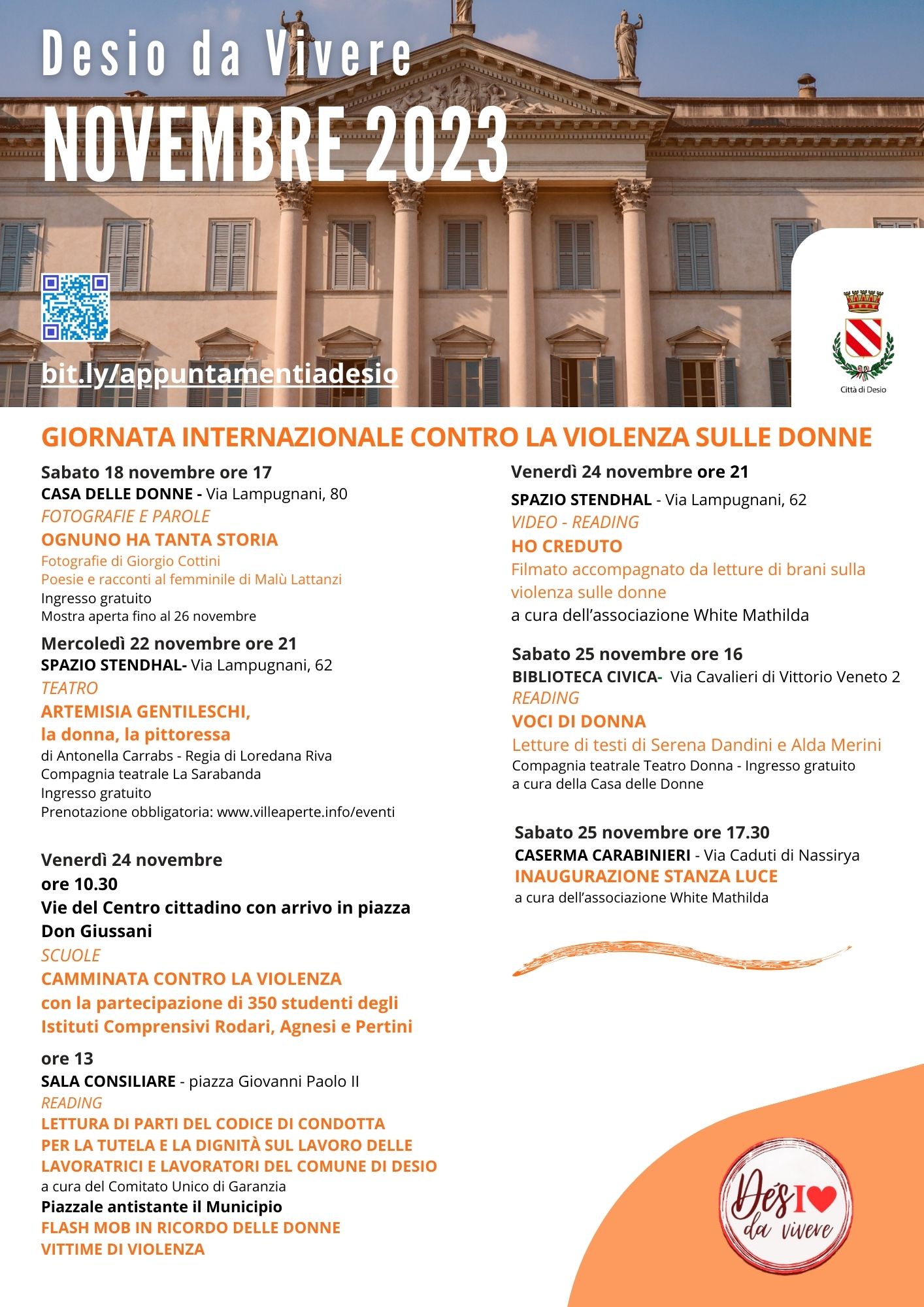 EVENTI 25 NOVEMBRE