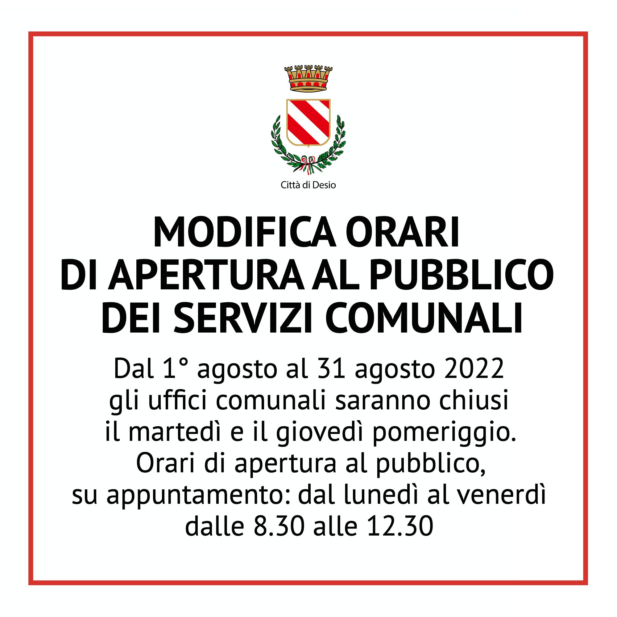 Agosto in Comune: orari e informazioni utili