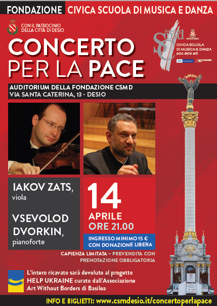 CONCERTO PER LA PACE UCRAINA LOCANDINA