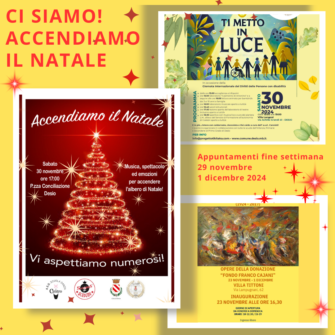 Ci siamo! Nel fine settimana accenderemo le luci sul Natale...