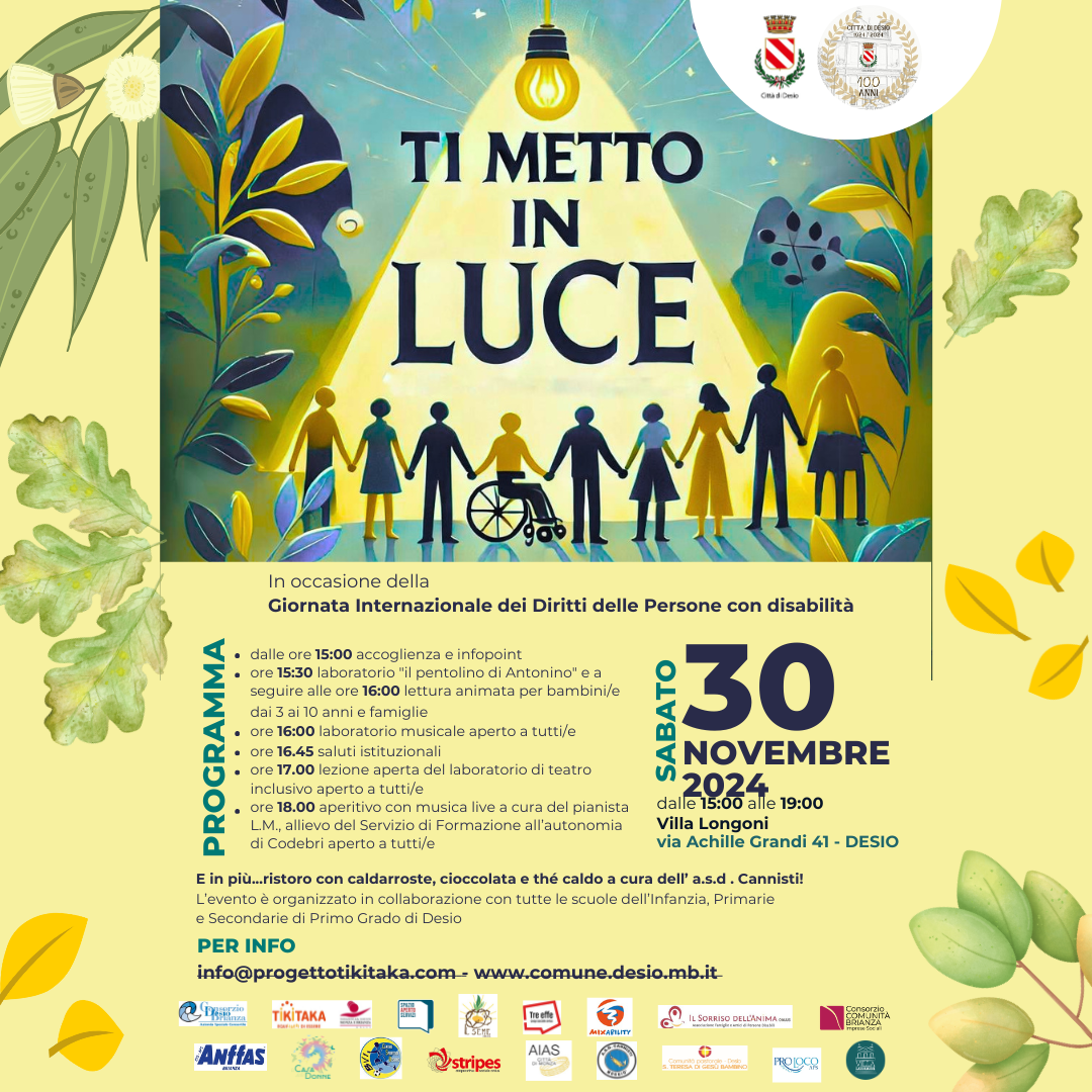 TI METTO IN LUCE - Evento organizzato in occasione della Giornata Internazionale dei Diritti delle Persone con Disabilità