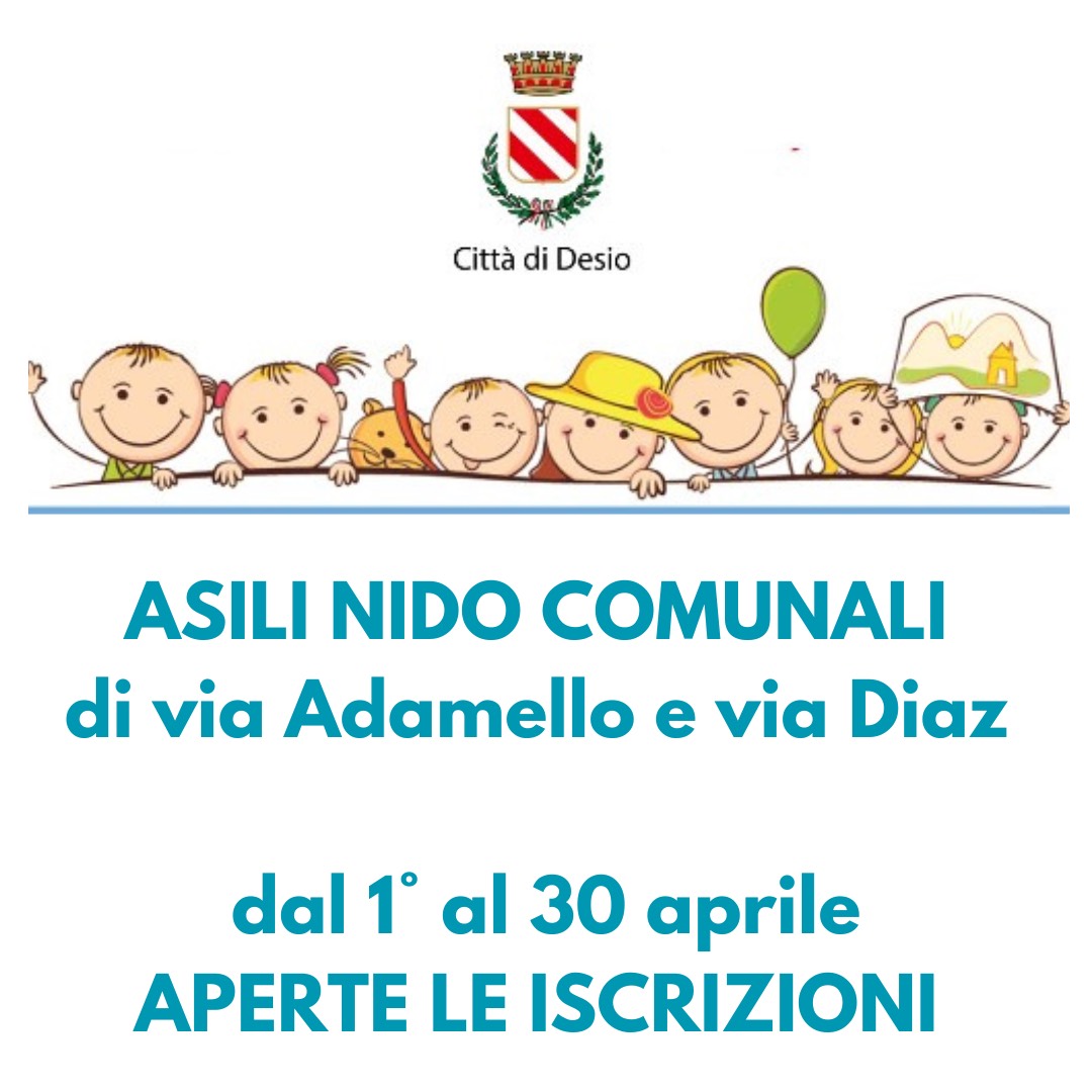 Iscrizioni ai nidi comunali di via Diaz e via Adamello aperte dal 1° al 30 aprile