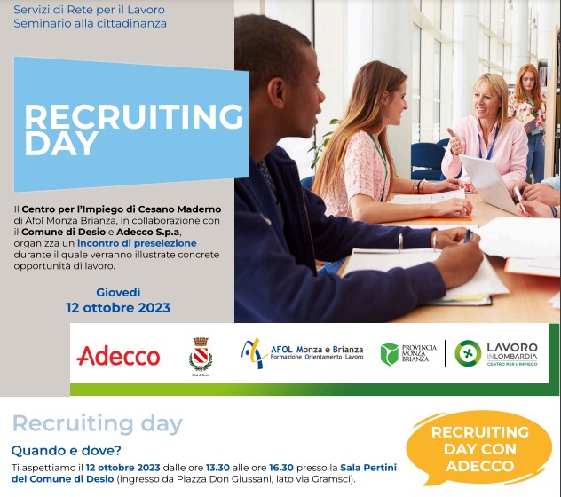 A Desio un Recruiting day per scoprire nuove opportunità lavorative