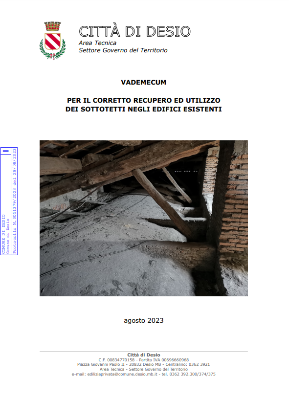 Vademecum per il corretto recupero ed utilizzo dei sottotetti negli edifici esistenti - 2023