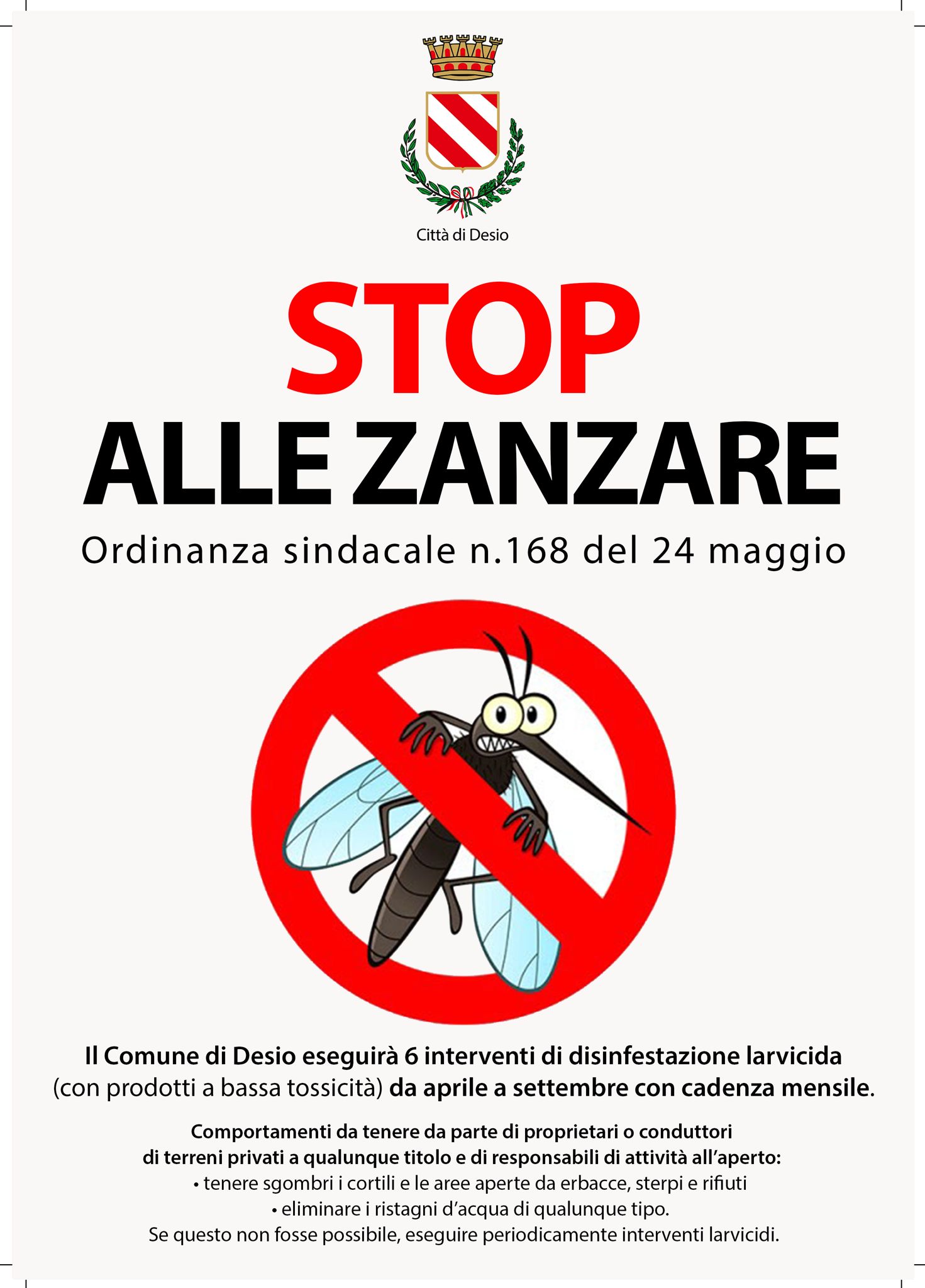 stop zanzare desio 2022