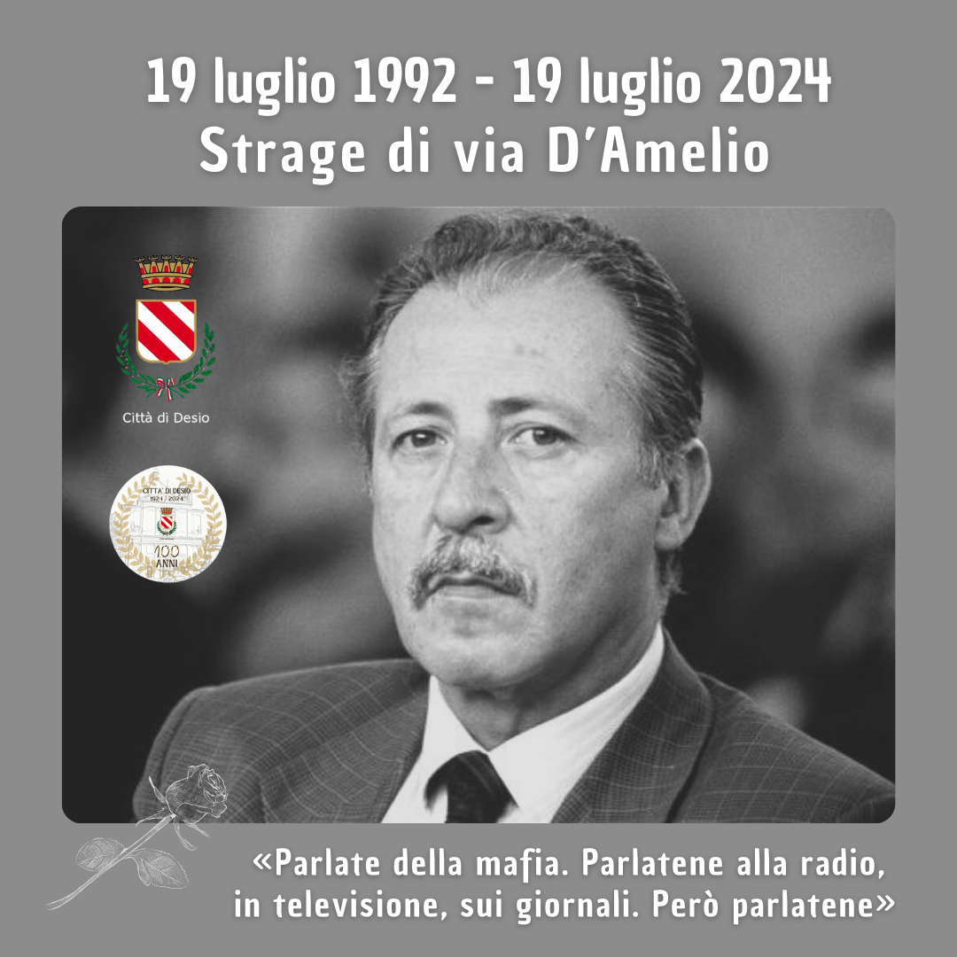 19 luglio, anche Desio ricorda Paolo Borsellino