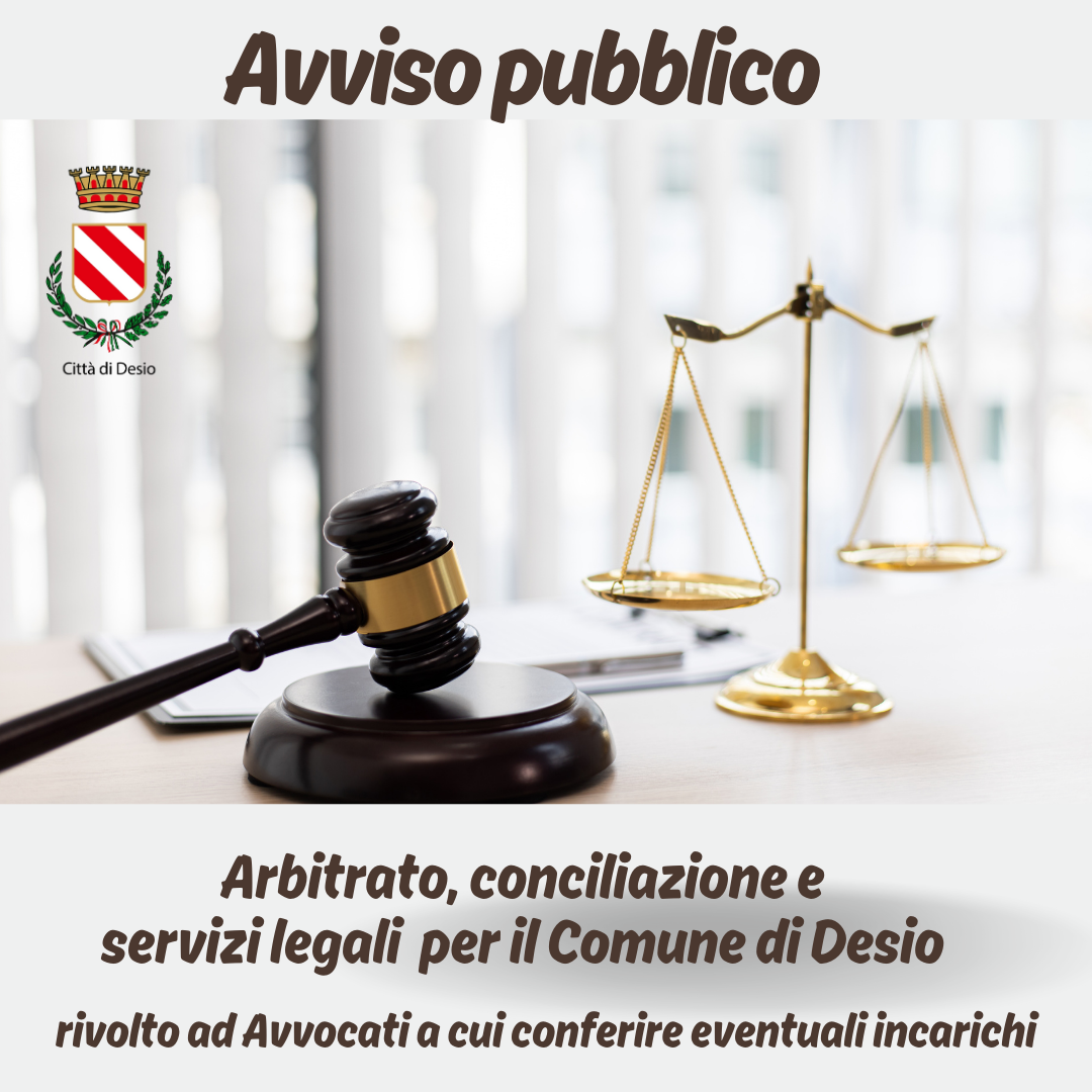 Arbitrato, conciliazione e servizi legali per il Comune di Desio,