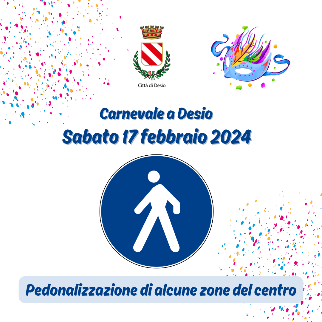 Festa di Carnevale, disposta viabilità temporanea e divieti di vendita, introduzione e consumo di bevande (alcoliche e non) in contenitori di vetro e lattine 