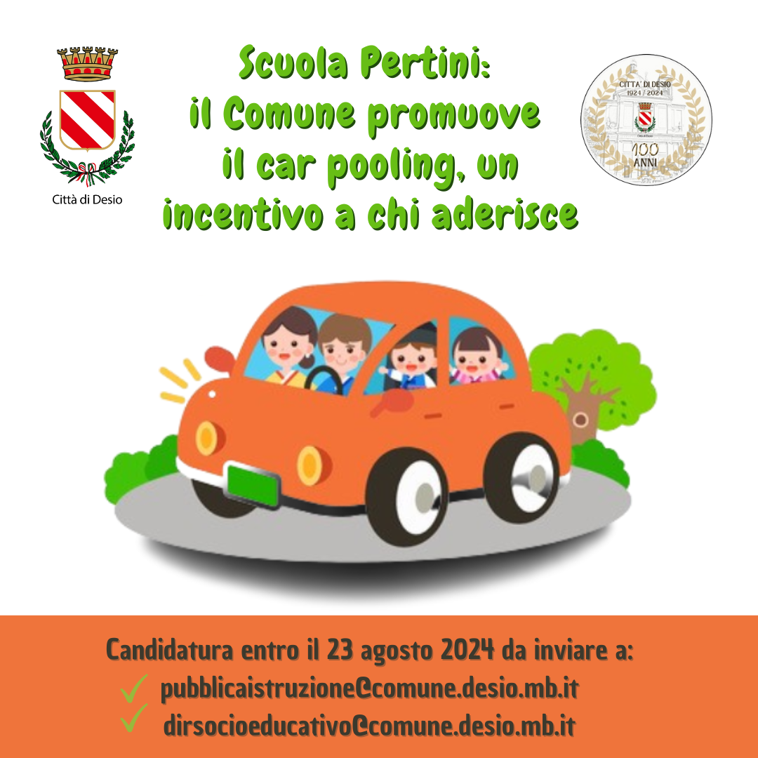 Scuola Pertini: il Comune promuove il car pooling, un incentivo a chi aderisce