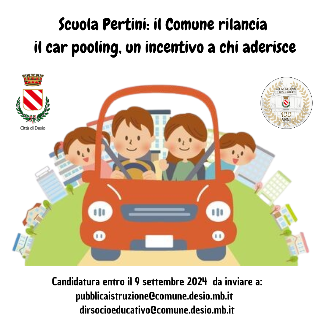 Scuola Pertini: il Comune rilancia il car pooling, un incentivo a chi aderisce