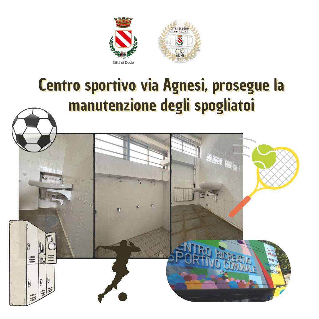 Centro sportivo via Agnesi, prosegue la manutenzione degli spogliatoi