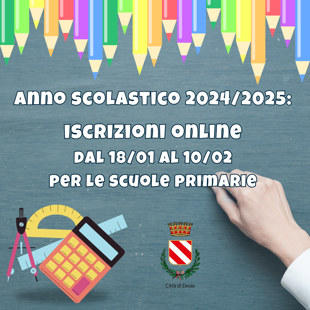 Anno scolastico 2024/2025: iscrizioni online dal 18 gennaio al 10 febbraio per le primarie