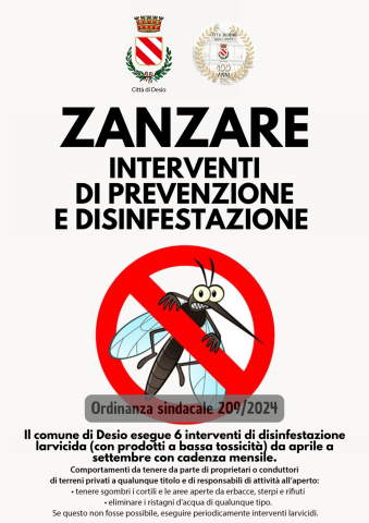 Ripartita la lotta alle zanzare con la disinfestazione periodica da aprile a settembre
