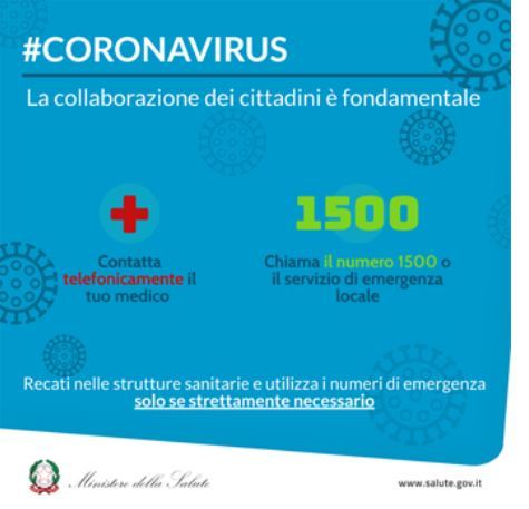 Coronavirus: informazioni e raccomandazioni del Ministero della Salute