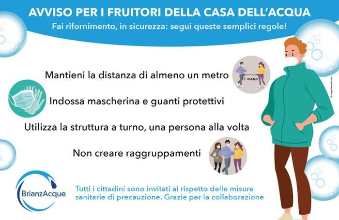 Emergenza coronavirus: a Desio riaprono le casette dell'acqua