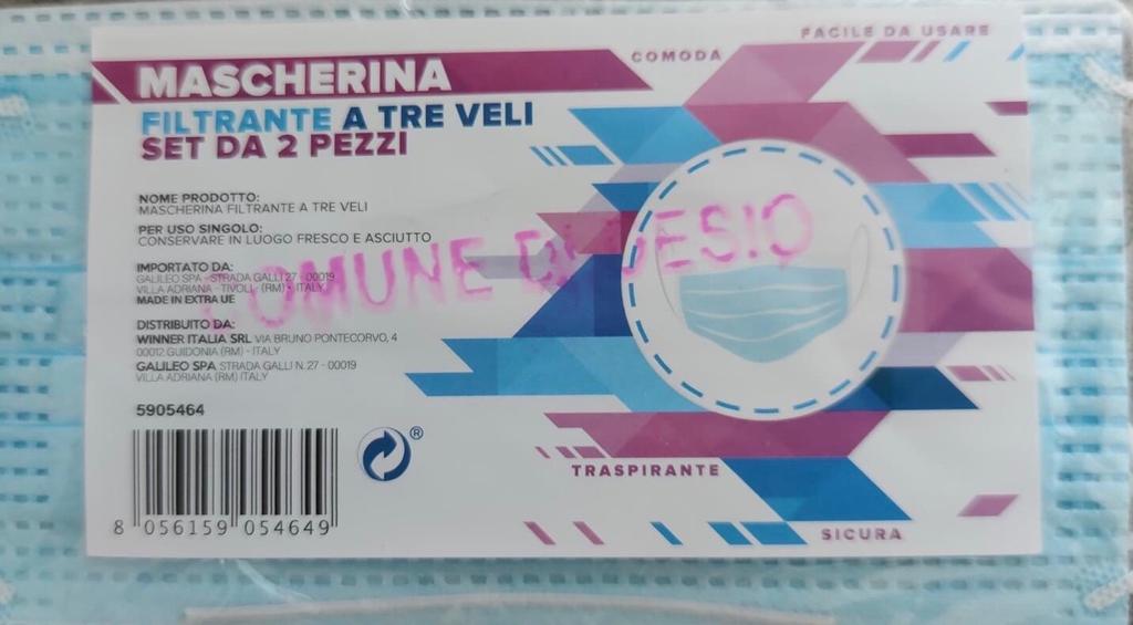Oltre 43mila mascherine distribuite e 27mila in consegna