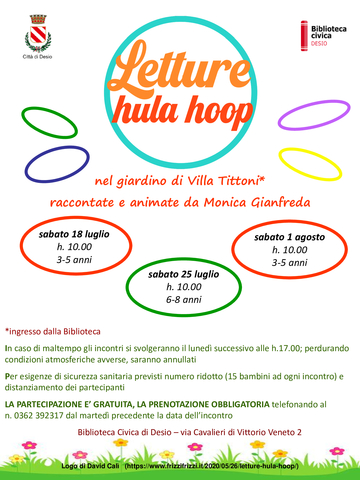 “Letture hula hoop”: racconti per bambini nel giardino di Villa Tittoni