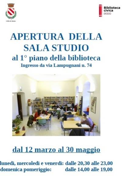 Biblioteca, via all'apertura serale e domenicale della sala studio