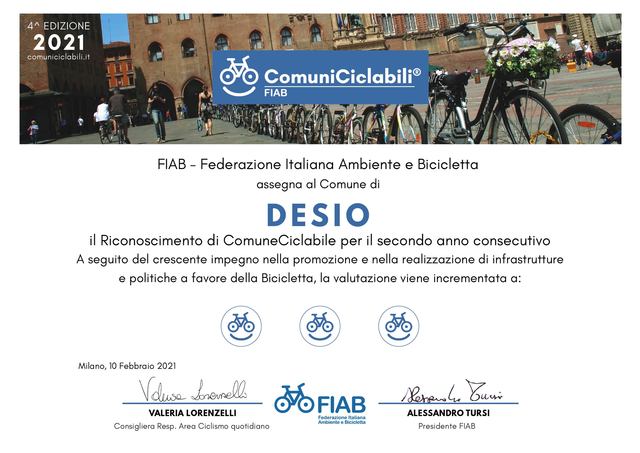 FIAB e ComuniCiclabili: Desio sempre piu’ bike friendly, passa da 2 a 3 bike-smile