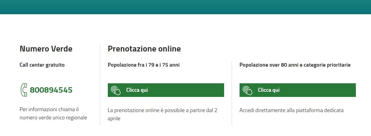 Prenotazione vaccinazioni anti-Covid per la fascia d'età 75/79 attraverso la piattaforma Poste Italiane
